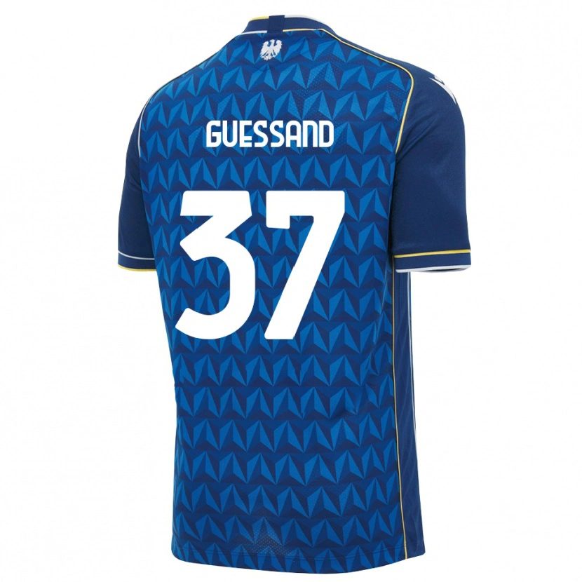 Danxen Mann Axel Guessand #37 Kongeblå Hvit Blå Bortetrøye Drakt Trøye 2026/27 Skjorter T-Skjorte