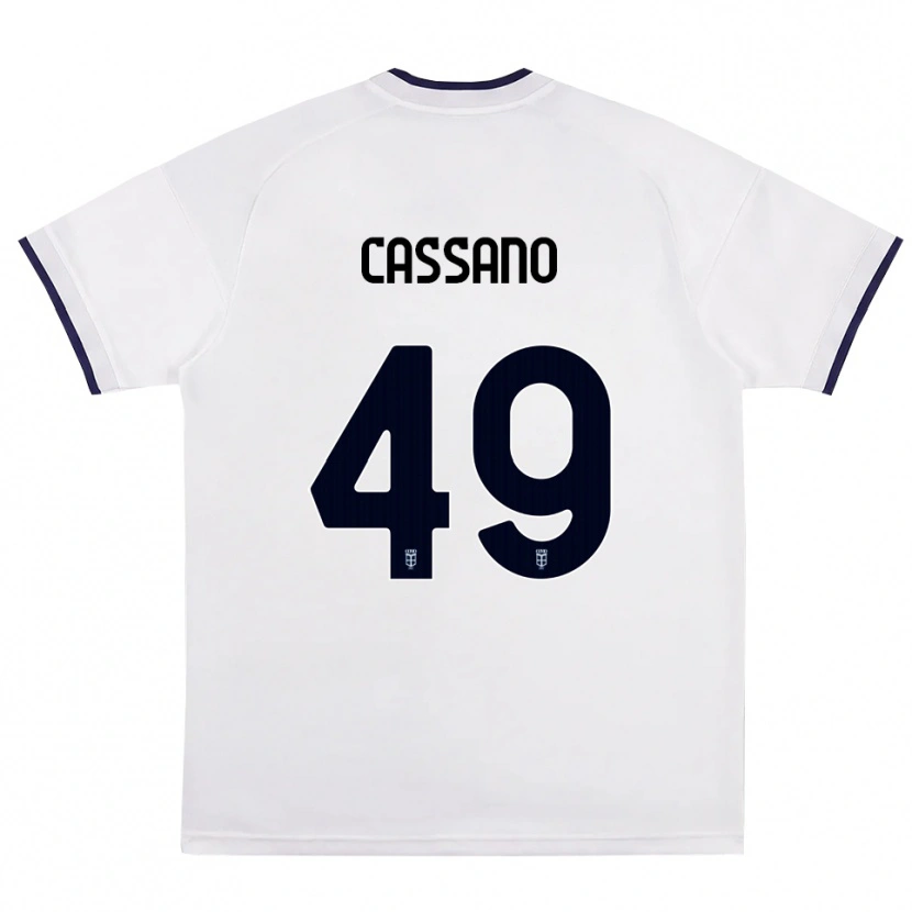 Danxen Mann Riccardo Cassano #49 Hvit Rød Kongeblå Bortetrøye Drakt Trøye 2026/27 Skjorter T-Skjorte