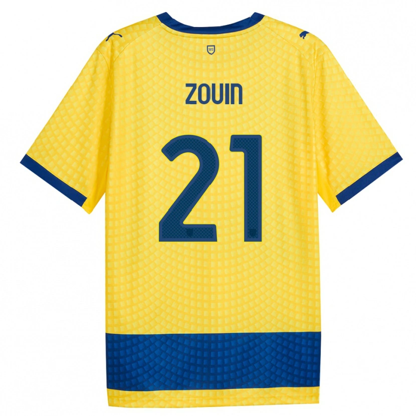 Danxen Mann Aymen Zouin #21 Gul Blå Svart Bortetrøye Drakt Trøye 2026/27 Skjorter T-Skjorte