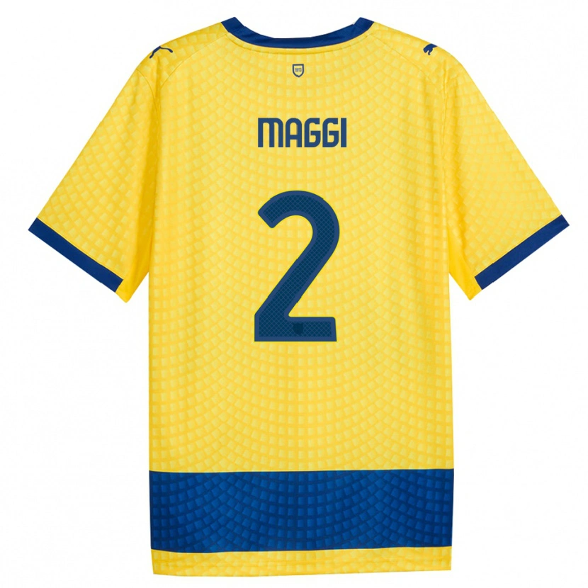 Danxen Mann Jacopo Maggi #2 Gul Blå Svart Bortetrøye Drakt Trøye 2026/27 Skjorter T-Skjorte