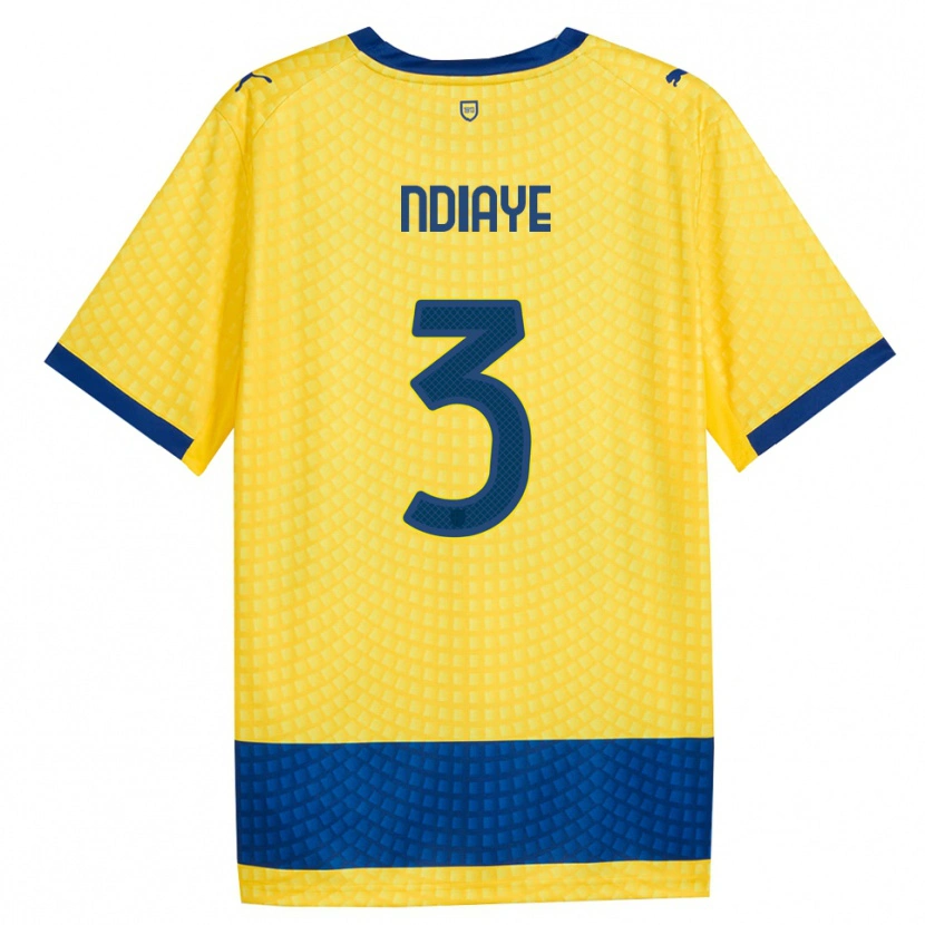 Danxen Mann Abdoulaye Ndiaye #3 Gul Blå Svart Bortetrøye Drakt Trøye 2026/27 Skjorter T-Skjorte