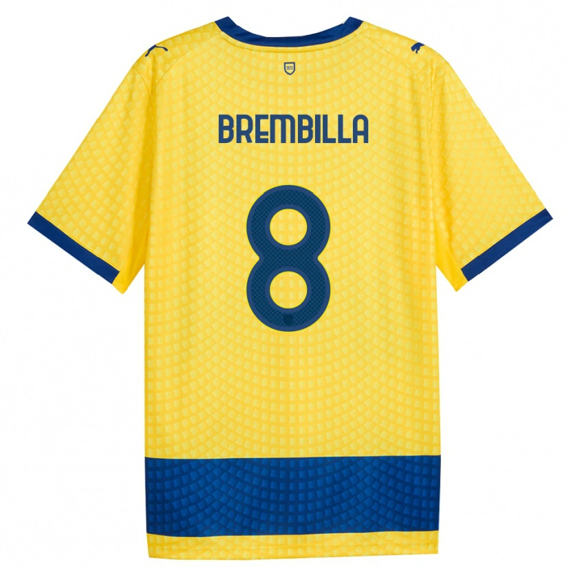 Danxen Mann Cristiano Brembilla #8 Gul Blå Svart Bortetrøye Drakt Trøye 2026/27 Skjorter T-Skjorte