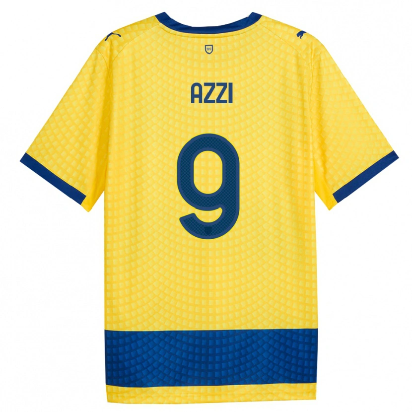 Danxen Mann Federico Azzi #9 Gul Blå Svart Bortetrøye Drakt Trøye 2026/27 Skjorter T-Skjorte