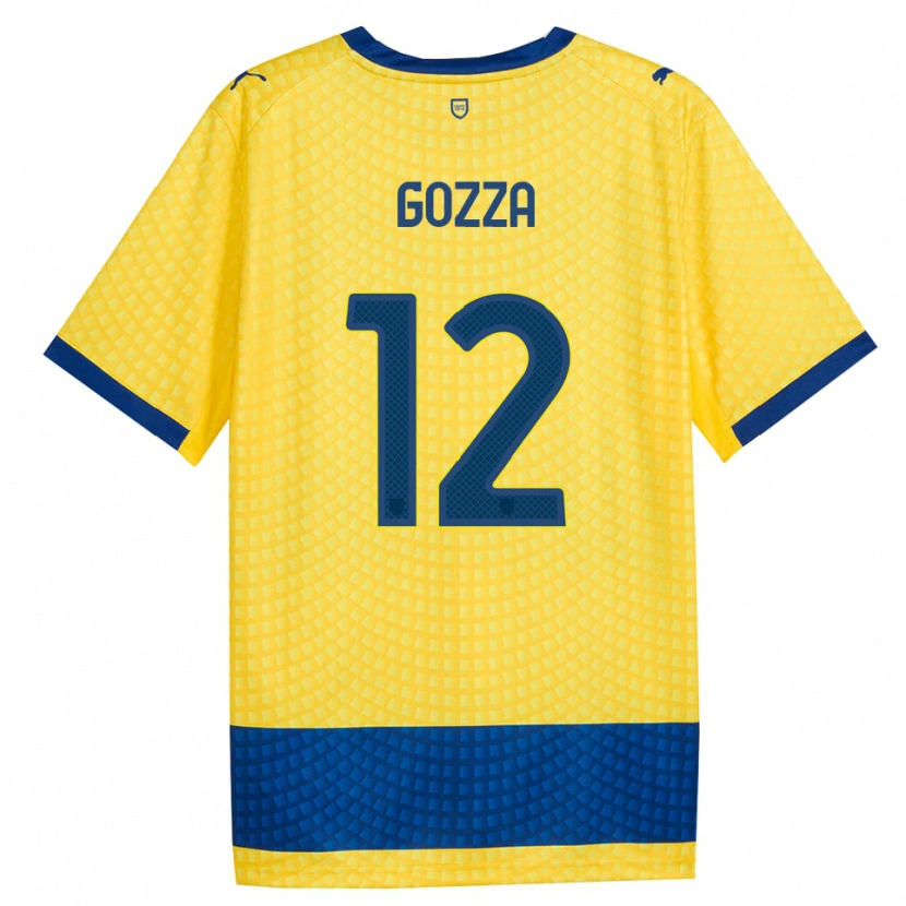 Danxen Mann Luca Gozza #12 Gul Blå Svart Bortetrøye Drakt Trøye 2026/27 Skjorter T-Skjorte