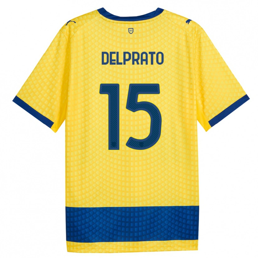 Danxen Mann Enrico Delprato #15 Gul Blå Svart Bortetrøye Drakt Trøye 2026/27 Skjorter T-Skjorte