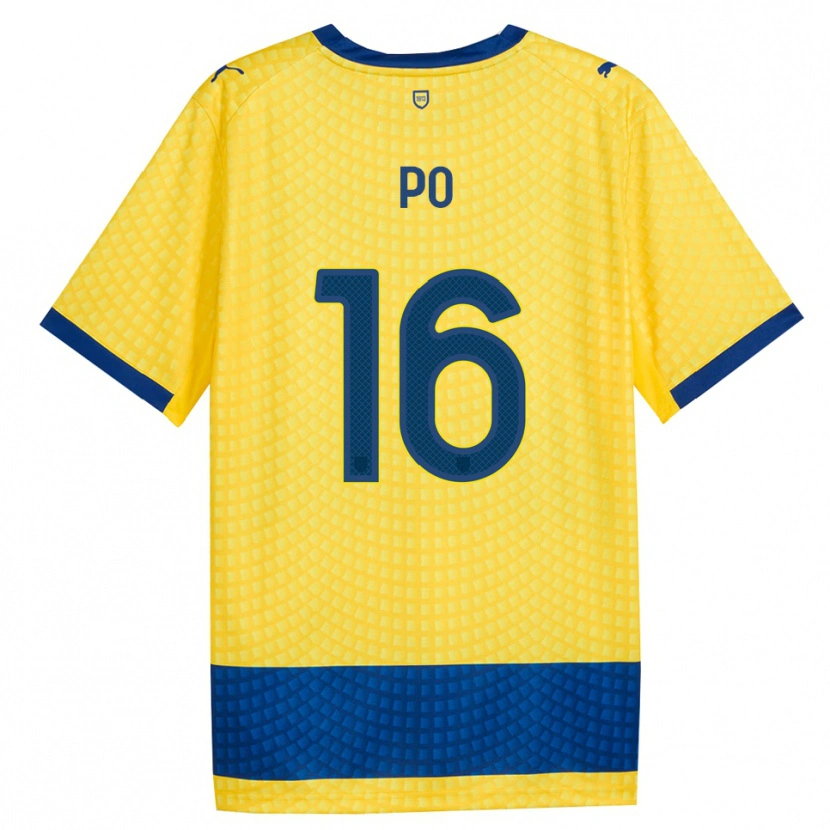 Danxen Mann Federico Po #16 Gul Blå Svart Bortetrøye Drakt Trøye 2026/27 Skjorter T-Skjorte