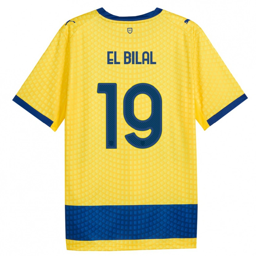 Danxen Mann El Bilal Touré #19 Gul Blå Svart Bortetrøye Drakt Trøye 2026/27 Skjorter T-Skjorte