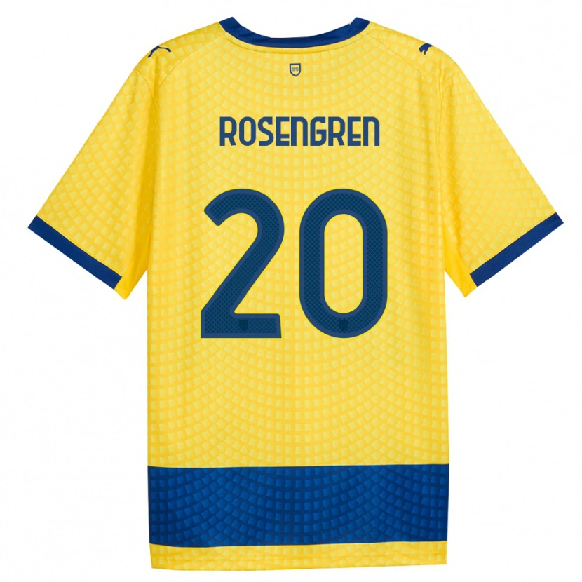 Danxen Mann Lukas Rosengren #20 Gul Blå Svart Bortetrøye Drakt Trøye 2026/27 Skjorter T-Skjorte