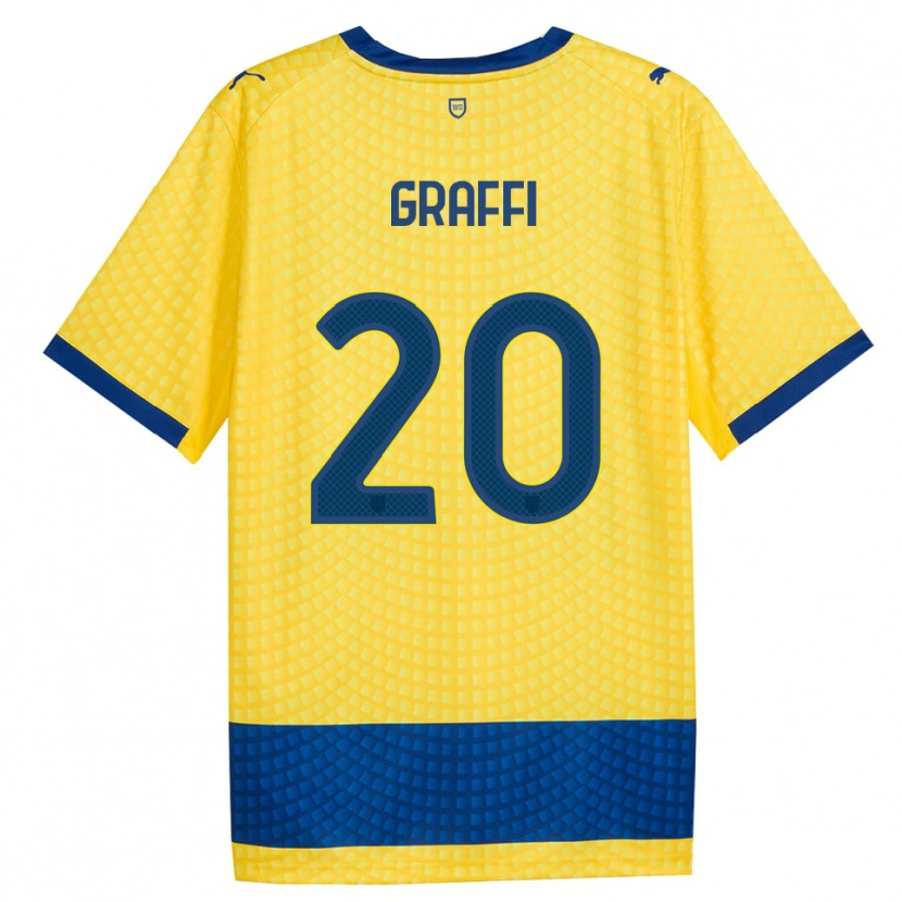 Danxen Mann Jacopo Graffi #20 Gul Blå Svart Bortetrøye Drakt Trøye 2026/27 Skjorter T-Skjorte