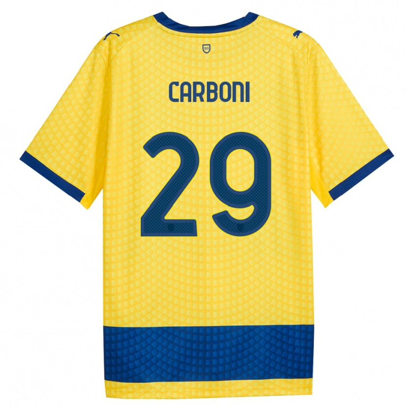 Danxen Mann Franco Carboni #29 Gul Blå Svart Bortetrøye Drakt Trøye 2026/27 Skjorter T-Skjorte