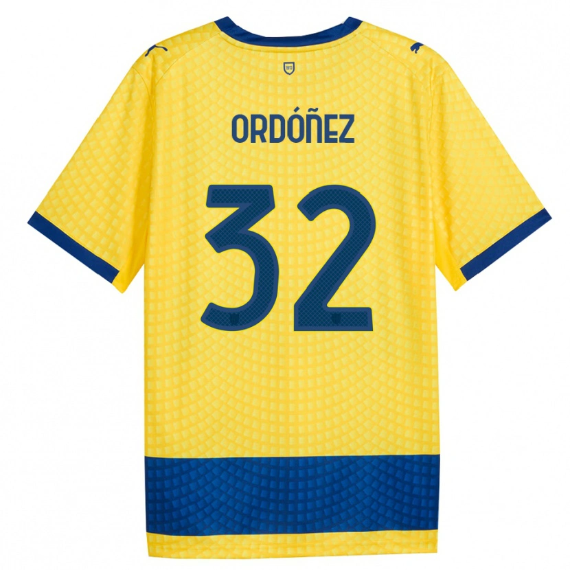 Danxen Mann Christian Ordóñez #32 Gul Blå Svart Bortetrøye Drakt Trøye 2026/27 Skjorter T-Skjorte