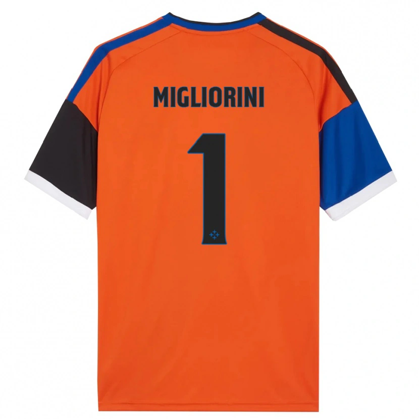 Danxen Mann Niccolò Migliorini #1 Oransje Blå Svart Hvit Bortetrøye Drakt Trøye 2026/27 Skjorter T-Skjorte