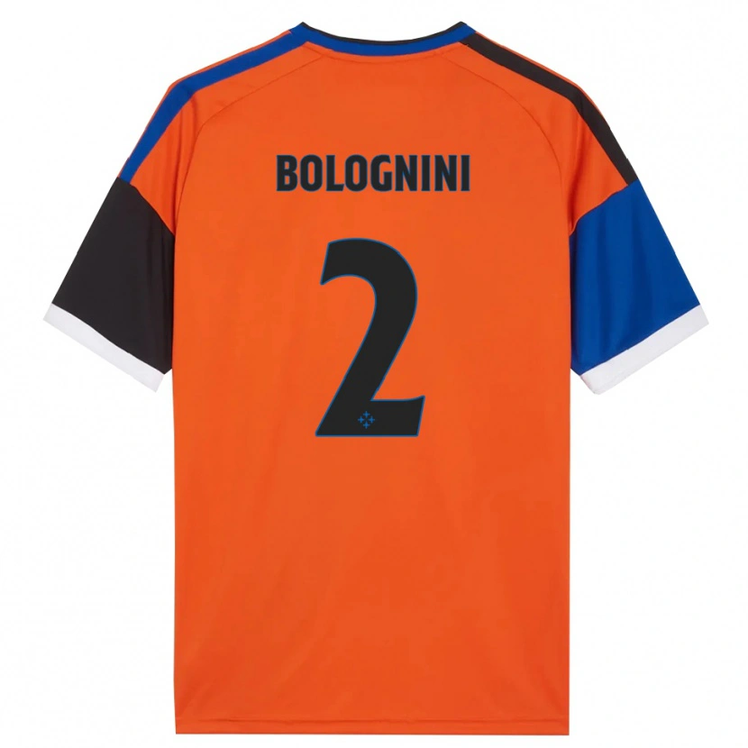 Danxen Mann Andrea Bolognini #2 Oransje Blå Svart Hvit Bortetrøye Drakt Trøye 2026/27 Skjorter T-Skjorte