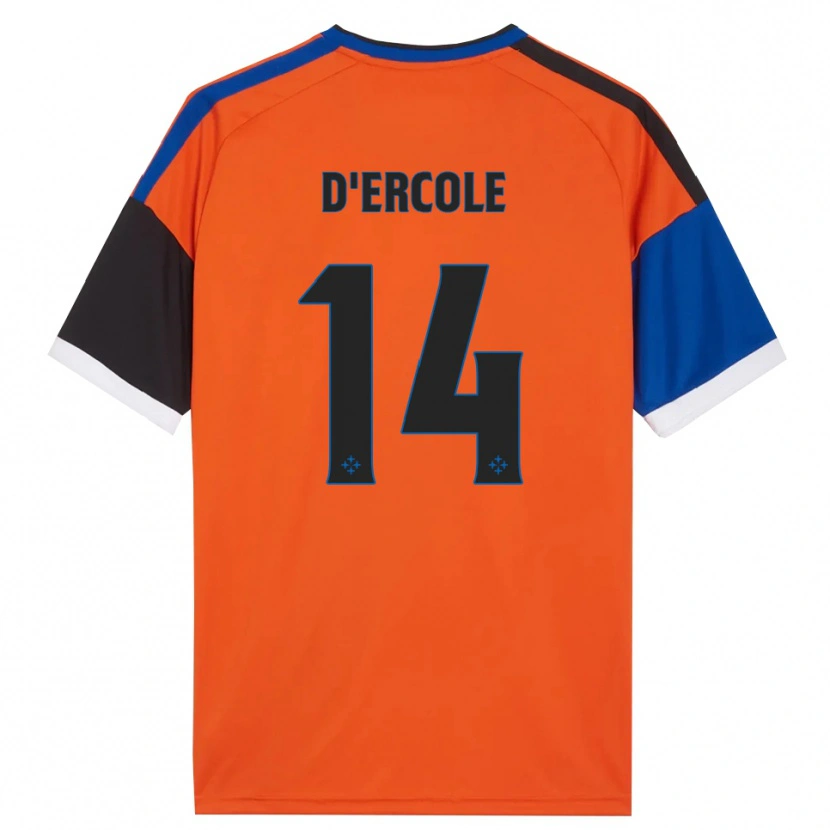 Danxen Mann Enrico D'ercole #14 Oransje Blå Svart Hvit Bortetrøye Drakt Trøye 2026/27 Skjorter T-Skjorte