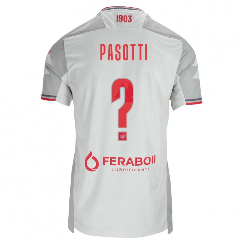 Danxen Mann Fabrizio Pasotti #0 Grå Hvit Rød Bortetrøye Drakt Trøye 2026/27 Skjorter T-Skjorte