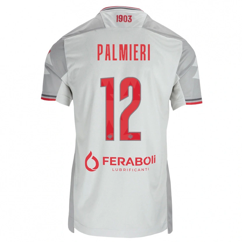Danxen Mann Cristian Palmieri #12 Grå Hvit Rød Bortetrøye Drakt Trøye 2026/27 Skjorter T-Skjorte