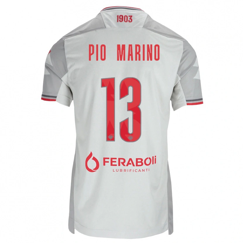 Danxen Mann Lorenzo Pio Marino #13 Grå Hvit Rød Bortetrøye Drakt Trøye 2026/27 Skjorter T-Skjorte
