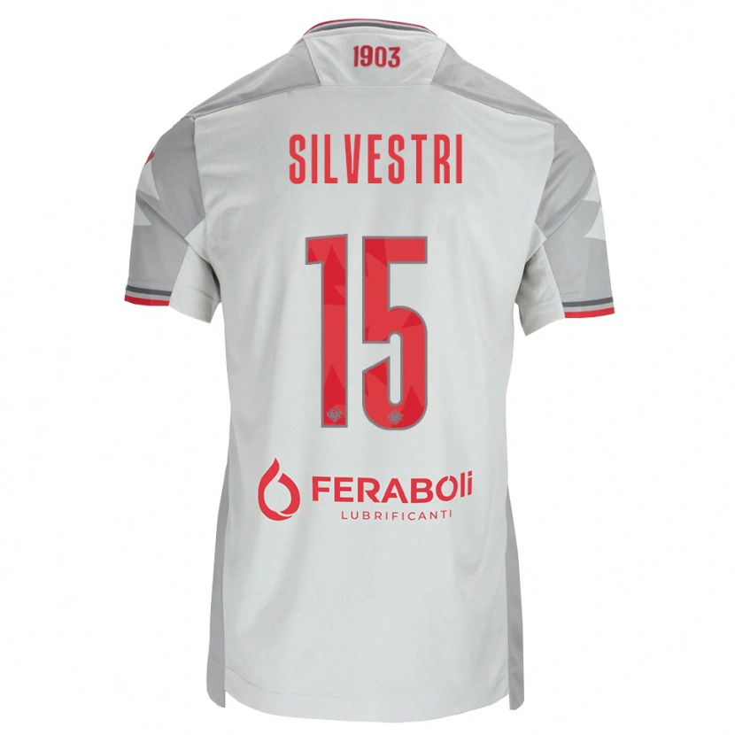 Danxen Mann Cristiano Silvestri #15 Grå Hvit Rød Bortetrøye Drakt Trøye 2026/27 Skjorter T-Skjorte