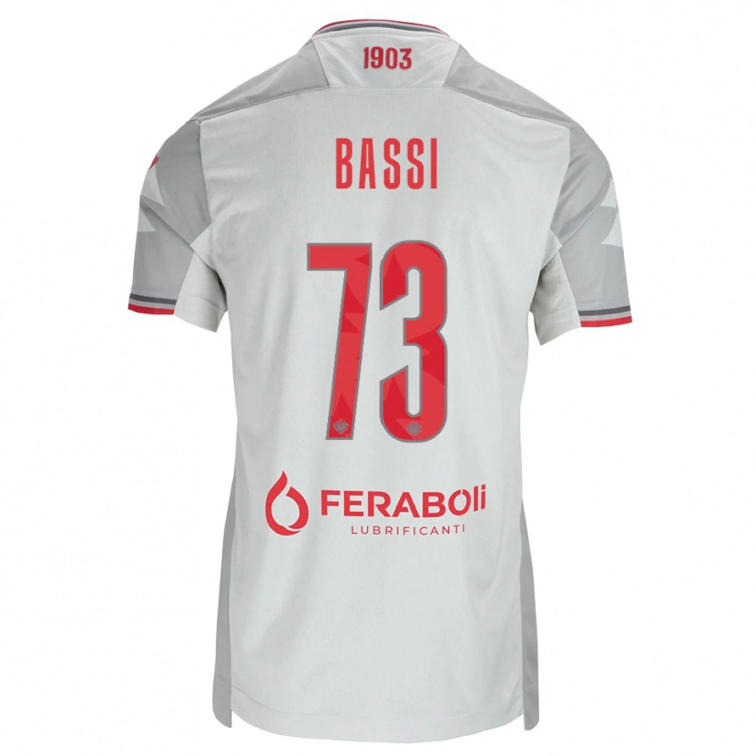 Danxen Mann Emanuele Bassi #73 Grå Hvit Rød Bortetrøye Drakt Trøye 2026/27 Skjorter T-Skjorte