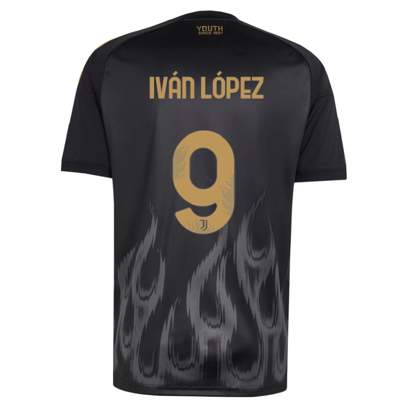 Danxen Mann Iván López #9 Svart Brun Tredje Sett Drakt Trøye 2026/27 Skjorter T-Skjorte