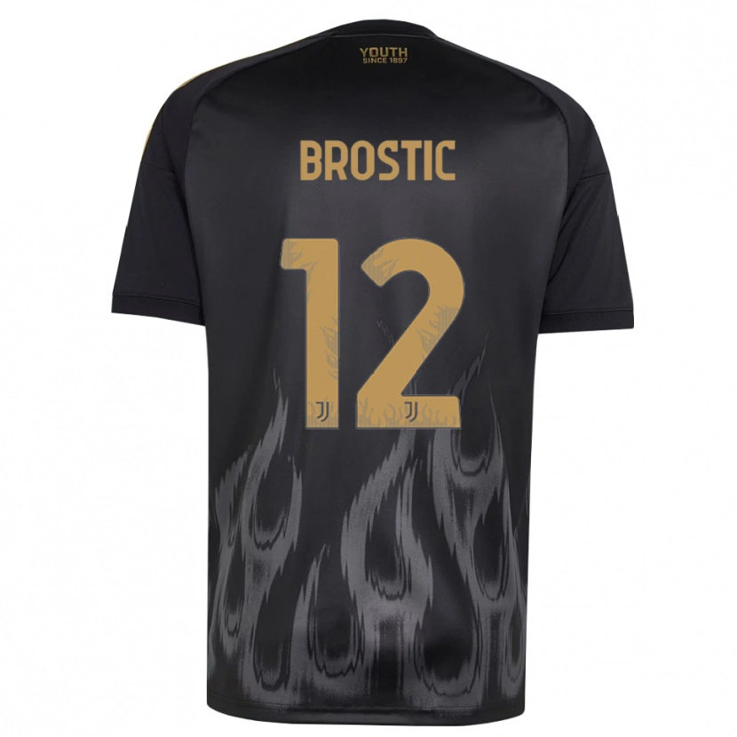 Danxen Mann Gabriel Broștic #12 Svart Brun Tredje Sett Drakt Trøye 2026/27 Skjorter T-Skjorte