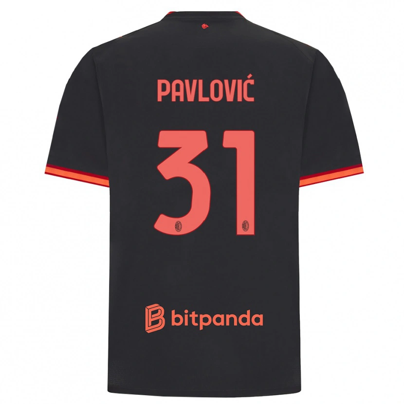 Danxen Mann Strahinja Pavlović #31 Svart Rød Tredje Sett Drakt Trøye 2026/27 Skjorter T-Skjorte