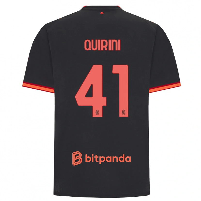 Danxen Mann Ettore Quirini #41 Svart Rød Tredje Sett Drakt Trøye 2026/27 Skjorter T-Skjorte
