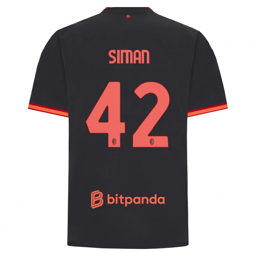Danxen Mann Alexandru Șiman #42 Svart Rød Tredje Sett Drakt Trøye 2026/27 Skjorter T-Skjorte