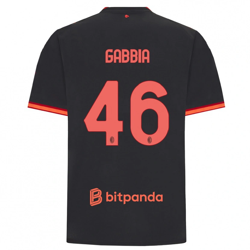 Danxen Mann Matteo Gabbia #46 Svart Rød Tredje Sett Drakt Trøye 2026/27 Skjorter T-Skjorte