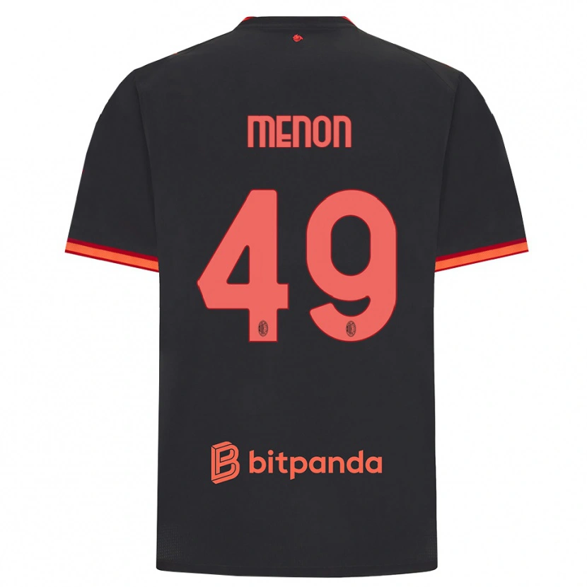 Danxen Mann Luca Menon #49 Svart Rød Tredje Sett Drakt Trøye 2026/27 Skjorter T-Skjorte