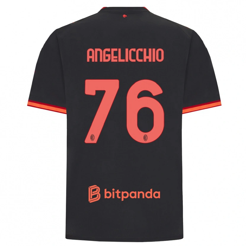 Danxen Mann Mattia Angelicchio #76 Svart Rød Tredje Sett Drakt Trøye 2026/27 Skjorter T-Skjorte