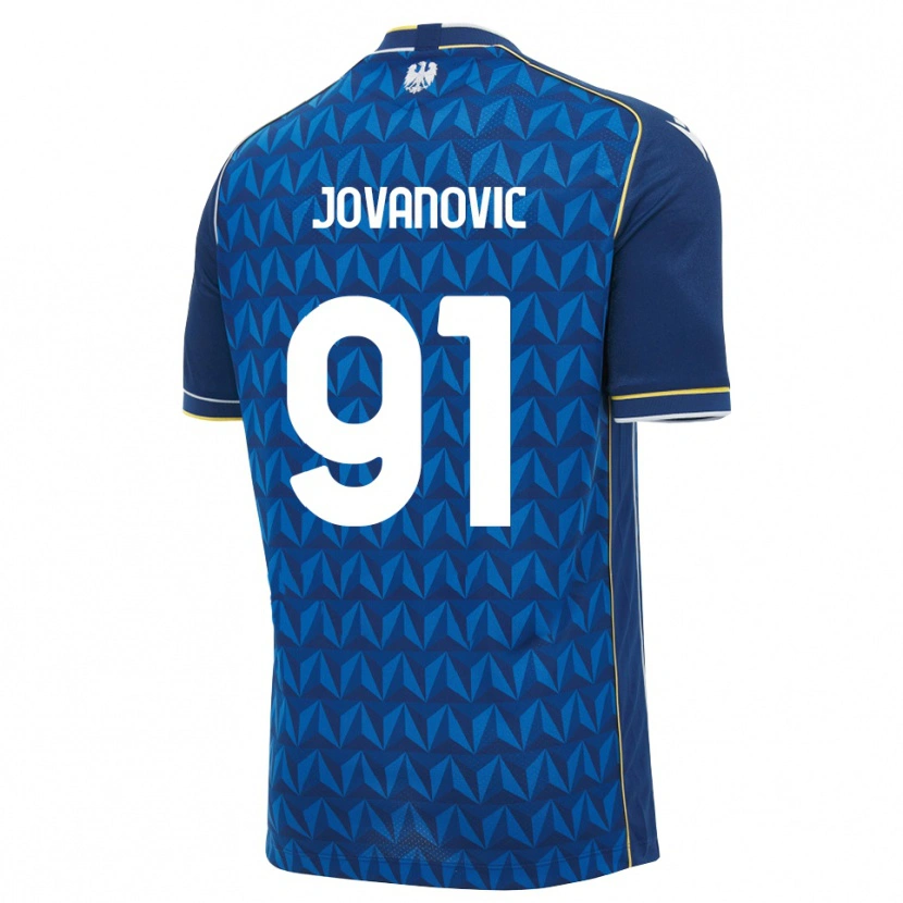 Danxen Mann Lazar Jovanovic #91 Kongeblå Hvit Blå Bortetrøye Drakt Trøye 2026/27 Skjorter T-Skjorte