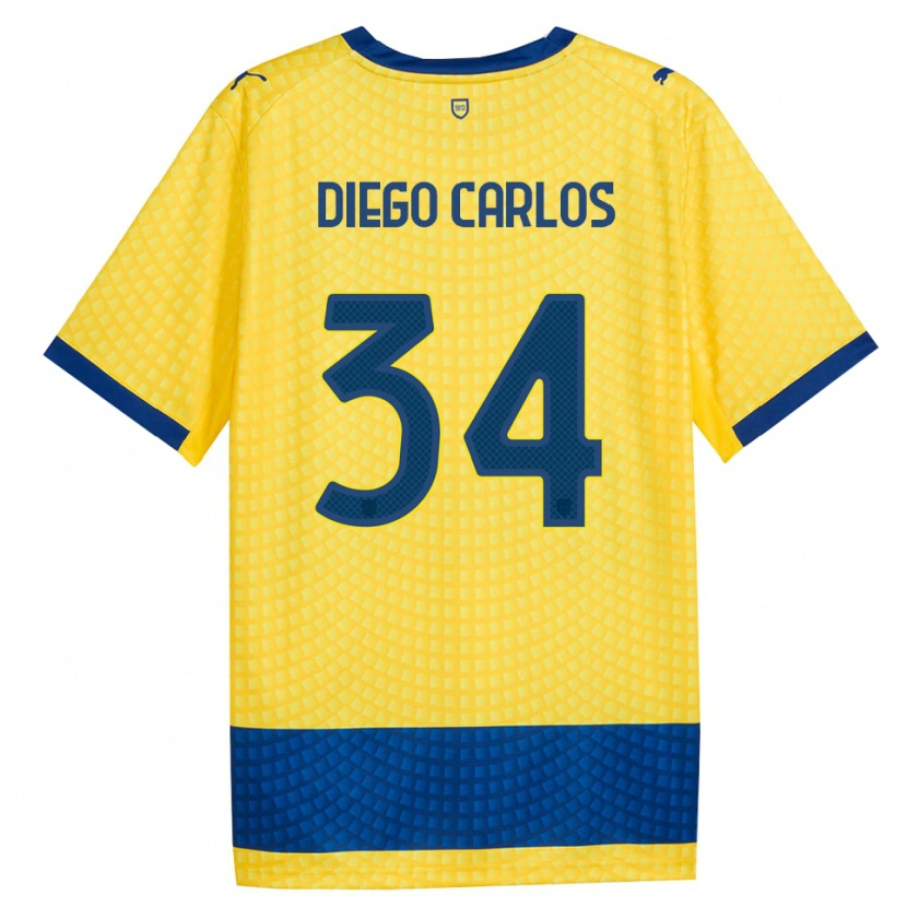 Danxen Mann Diego Carlos #34 Gul Blå Svart Bortetrøye Drakt Trøye 2026/27 Skjorter T-Skjorte