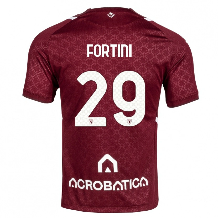 Danxen Dame Niccolò Fortini #29 Burgunder Hvit Hjemmetrøye Drakt Trøye 2026/27 Skjorter T-Skjorte