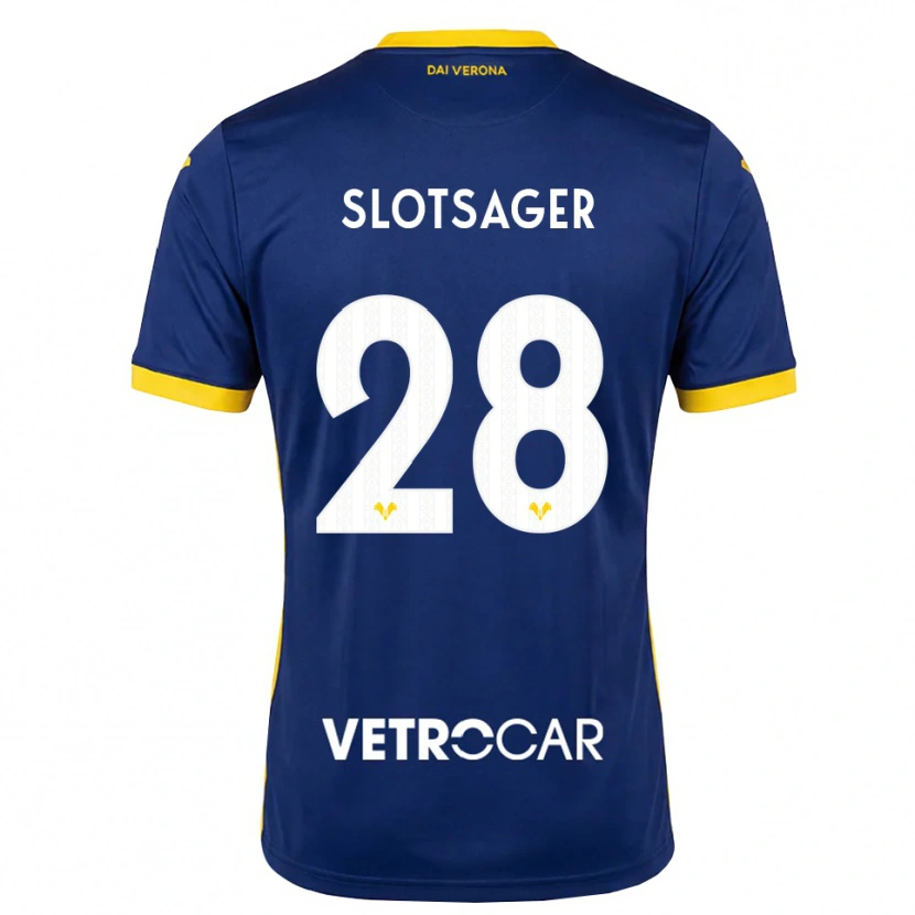 Danxen Dame Tobias Slotsager #28 Kongeblå Gul Hvit Hjemmetrøye Drakt Trøye 2026/27 Skjorter T-Skjorte