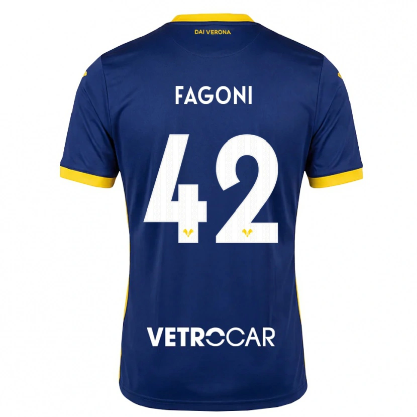 Danxen Dame Marco Fagoni #42 Kongeblå Gul Hvit Hjemmetrøye Drakt Trøye 2026/27 Skjorter T-Skjorte