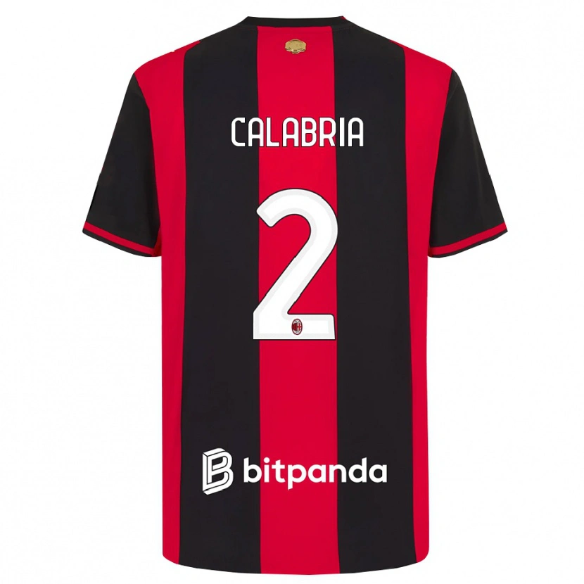 Danxen Dame Davide Calabria #2 Rød Svart Hvit Hjemmetrøye Drakt Trøye 2026/27 Skjorter T-Skjorte