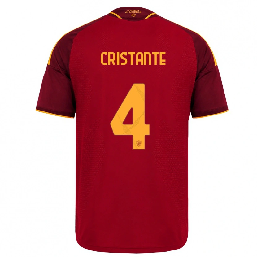 Danxen Dame Bryan Cristante #4 Rød Gyllen Gul Hjemmetrøye Drakt Trøye 2026/27 Skjorter T-Skjorte