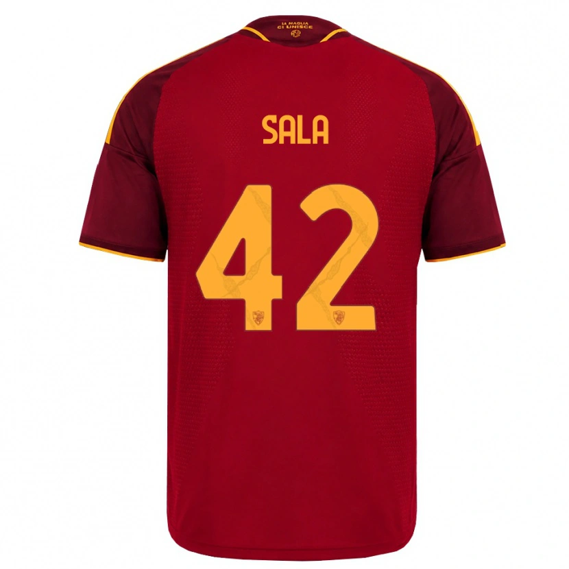 Danxen Dame Edoardo Sala #42 Rød Gyllen Gul Hjemmetrøye Drakt Trøye 2026/27 Skjorter T-Skjorte