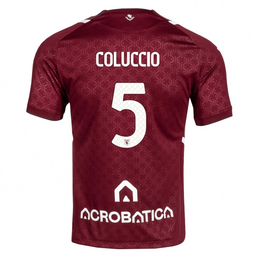 Danxen Dame Francesca Coluccio #5 Burgunder Hvit Hjemmetrøye Drakt Trøye 2026/27 Skjorter T-Skjorte