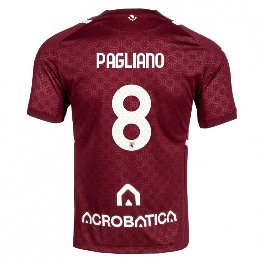 Danxen Dame Nicolò Pagliano #8 Burgunder Hvit Hjemmetrøye Drakt Trøye 2026/27 Skjorter T-Skjorte