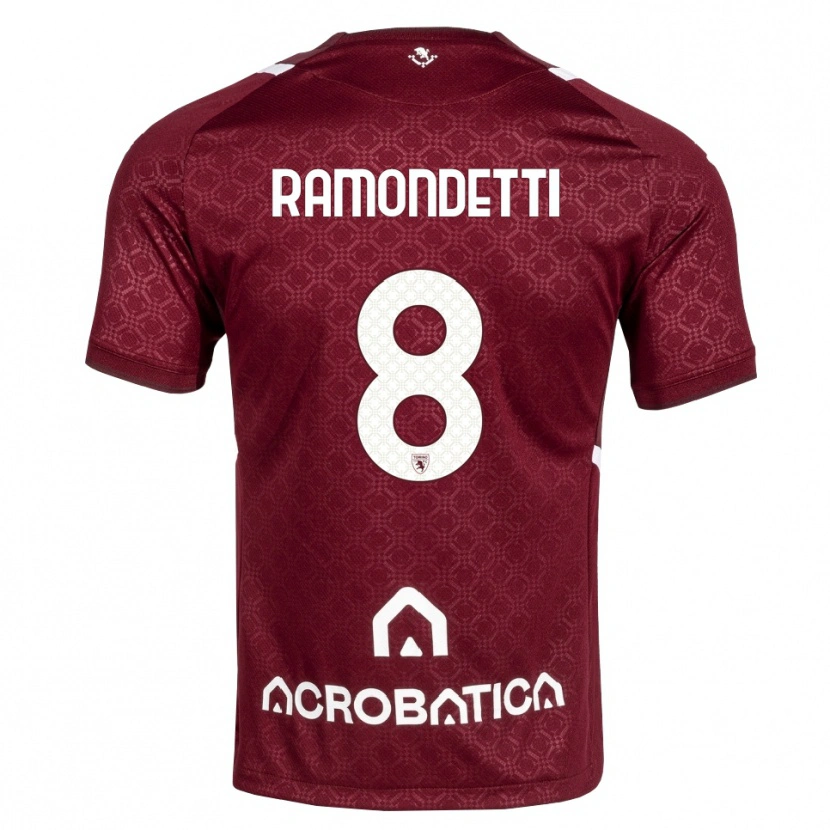 Danxen Dame Vittorio Ramondetti #8 Burgunder Hvit Hjemmetrøye Drakt Trøye 2026/27 Skjorter T-Skjorte