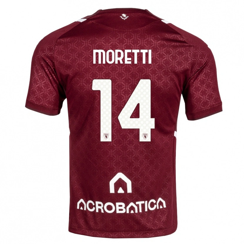 Danxen Dame Matias Moretti #14 Burgunder Hvit Hjemmetrøye Drakt Trøye 2026/27 Skjorter T-Skjorte