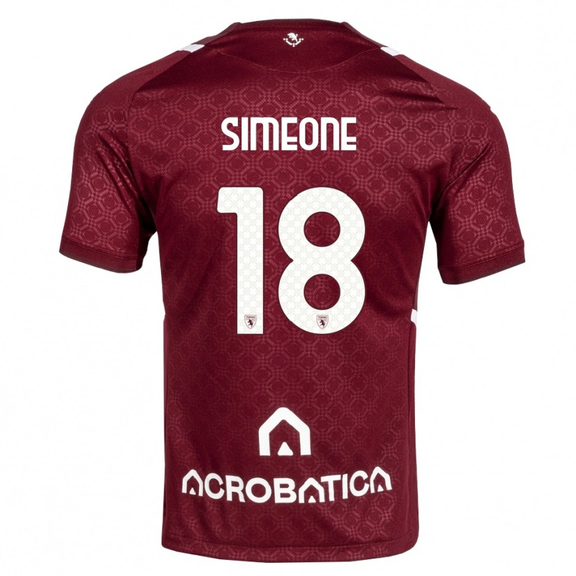 Danxen Dame Giovanni Simeone #18 Burgunder Hvit Hjemmetrøye Drakt Trøye 2026/27 Skjorter T-Skjorte