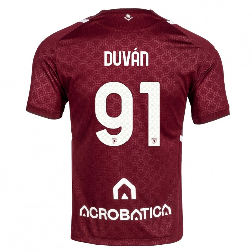 Danxen Dame Duván Zapata #91 Burgunder Hvit Hjemmetrøye Drakt Trøye 2026/27 Skjorter T-Skjorte