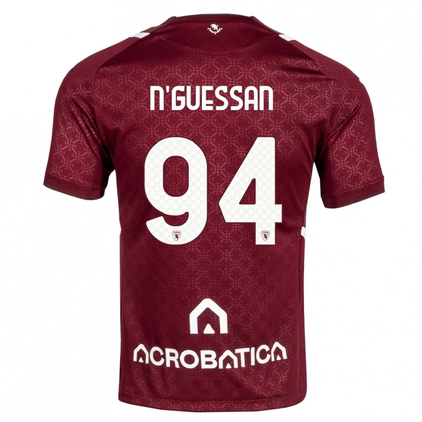 Danxen Dame Ange Caumenan N'guessan #94 Burgunder Hvit Hjemmetrøye Drakt Trøye 2026/27 Skjorter T-Skjorte
