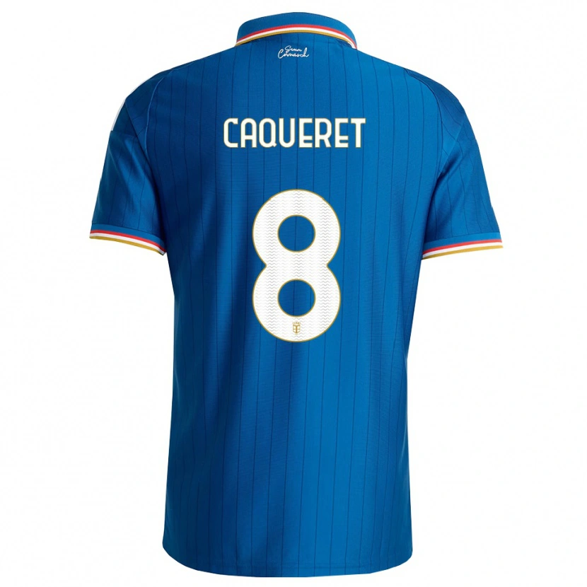 Danxen Dame Maxence Caqueret #8 Blå Hvit Rød Hjemmetrøye Drakt Trøye 2026/27 Skjorter T-Skjorte