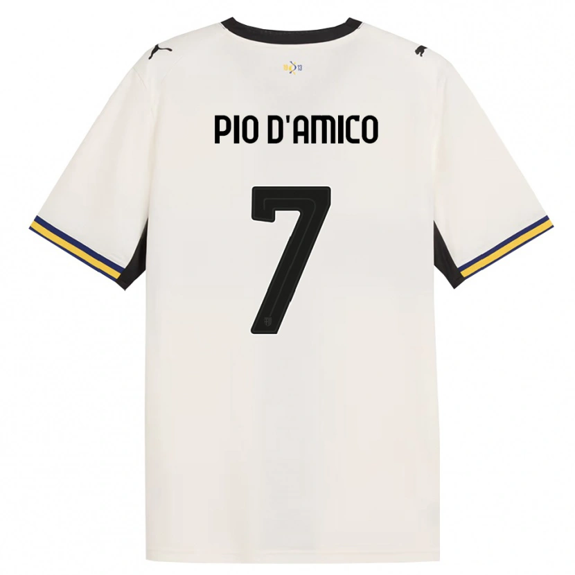 Danxen Dame Dario Pio D'amico #7 Off-White Svart Gul Hjemmetrøye Drakt Trøye 2026/27 Skjorter T-Skjorte