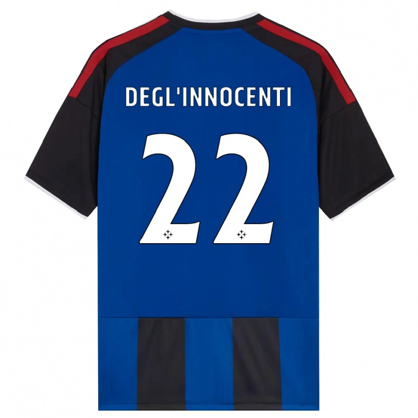 Danxen Dame Luca Degl'innocenti #22 Svart Rød Hvit Blå Hjemmetrøye Drakt Trøye 2026/27 Skjorter T-Skjorte