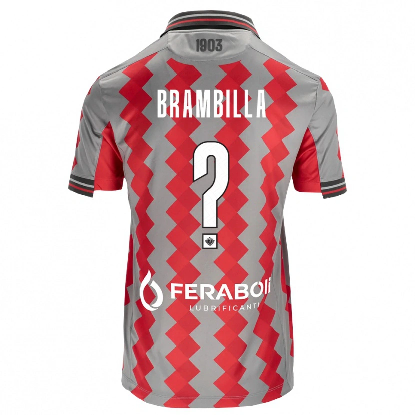 Danxen Dame Alessio Brambilla #0 Grå Rød Hvit Hjemmetrøye Drakt Trøye 2026/27 Skjorter T-Skjorte